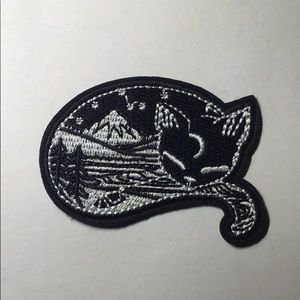 Sleeping black cat iron on patch